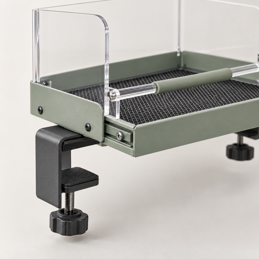 Clamp-On Balcony Bird Feeder with Clear Wind Guard