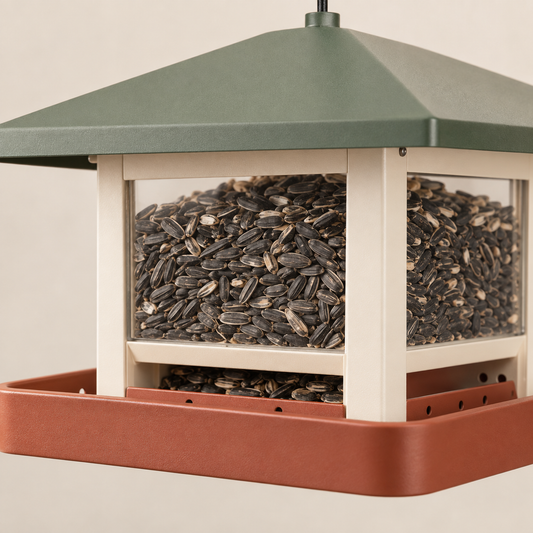 Covered Cardinal Platform Feeder