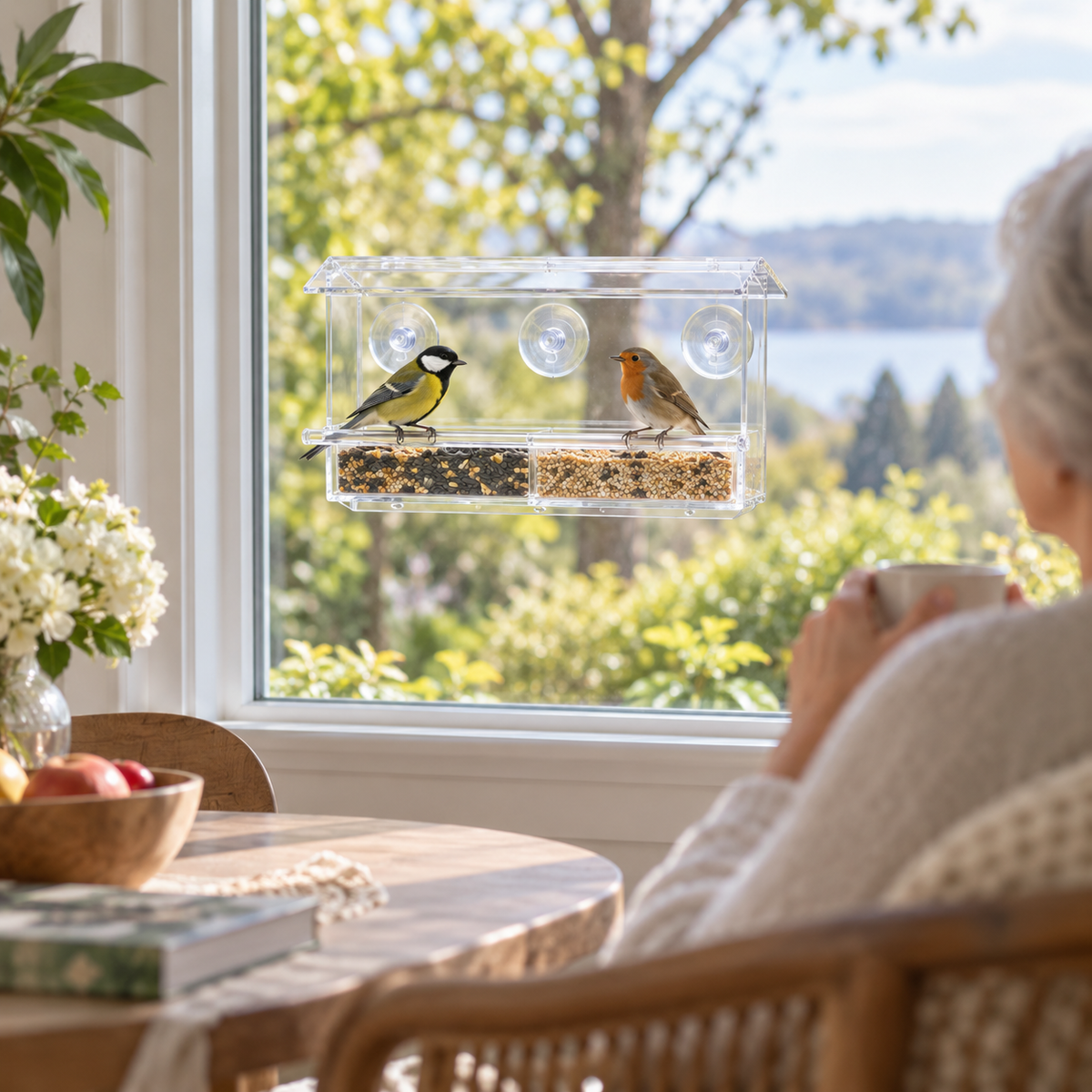 Crystal-Clear Window Bird Feeder