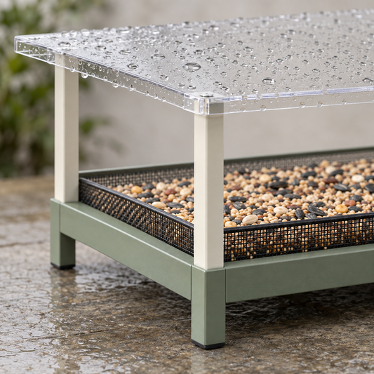 Covered Ground Platform Bird Feeder