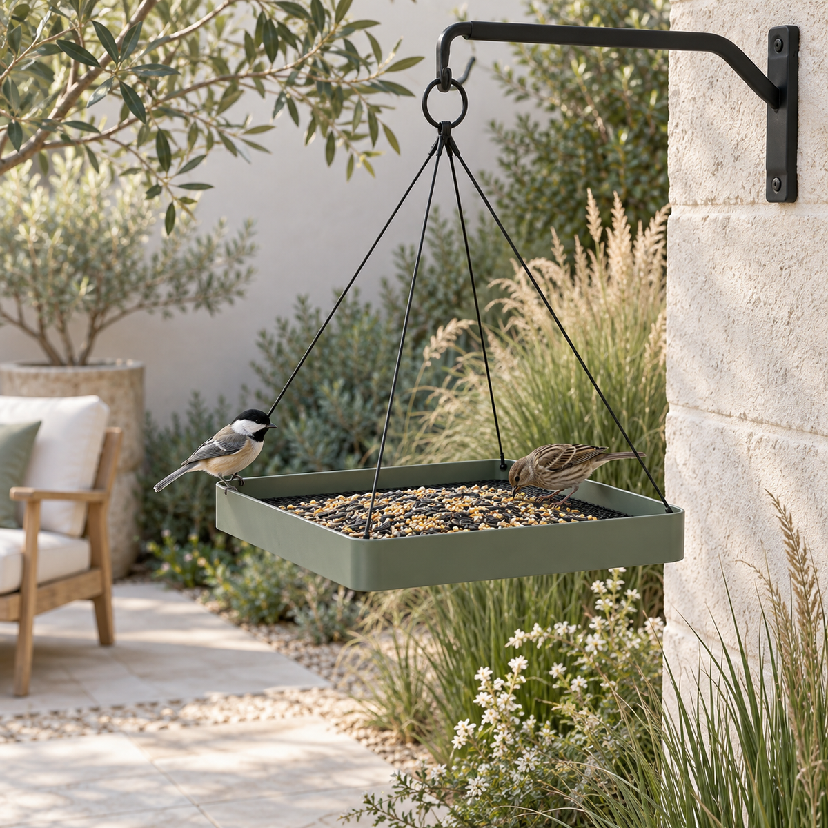 Open Hanging Platform Bird Feeder