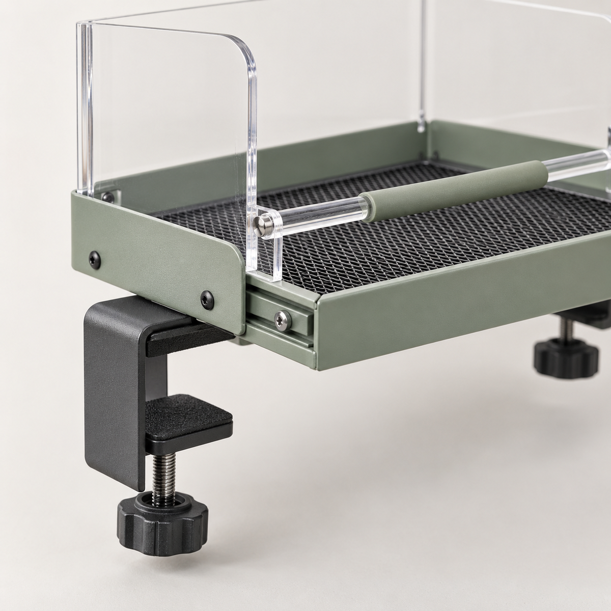 Clamp-On Balcony Bird Feeder with Clear Wind Guard