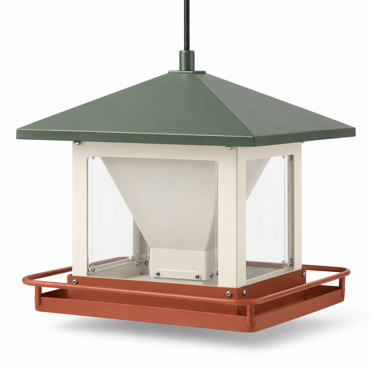 Covered Cardinal Platform Feeder