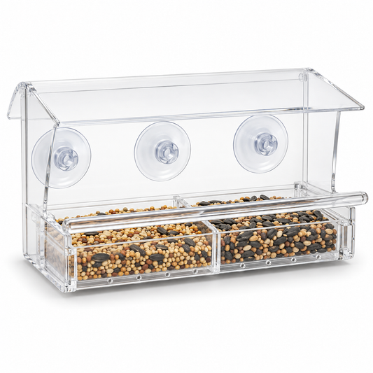 Crystal-Clear Window Bird Feeder