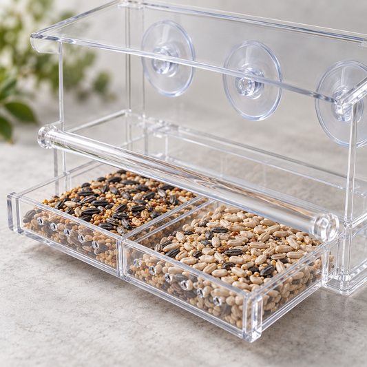 Crystal-Clear Window Bird Feeder