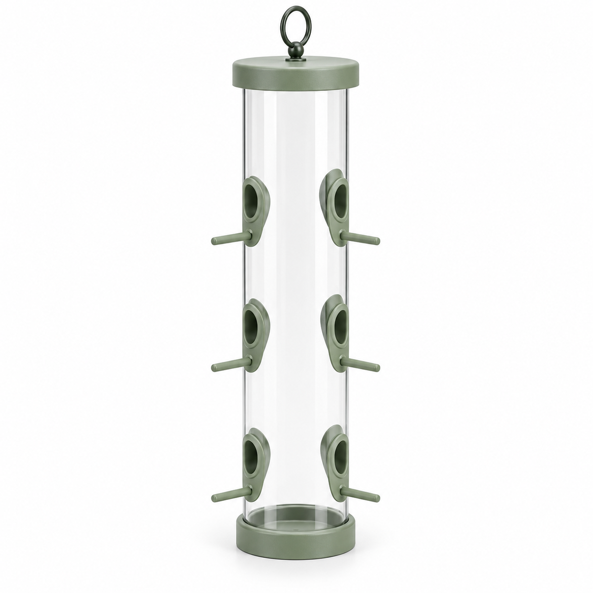 Six-Port Hanging Tube Bird Feeder