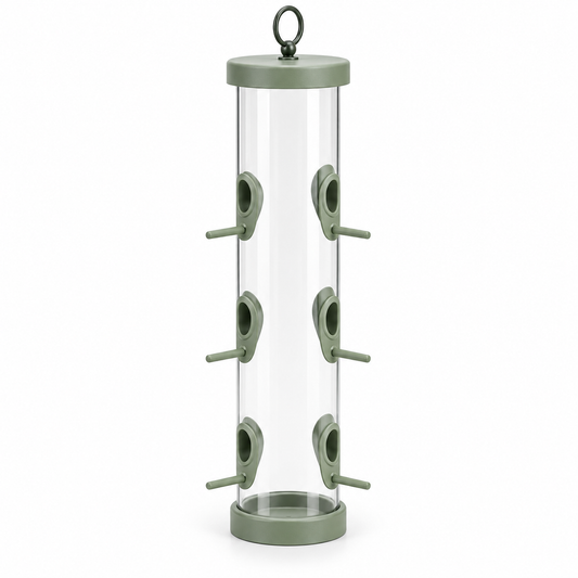 Six-Port Hanging Tube Bird Feeder