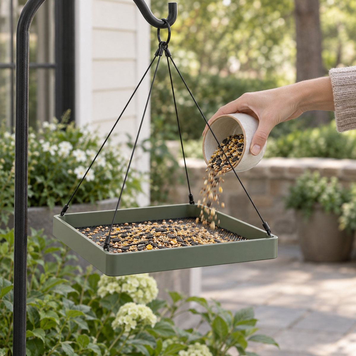 Open Hanging Platform Bird Feeder