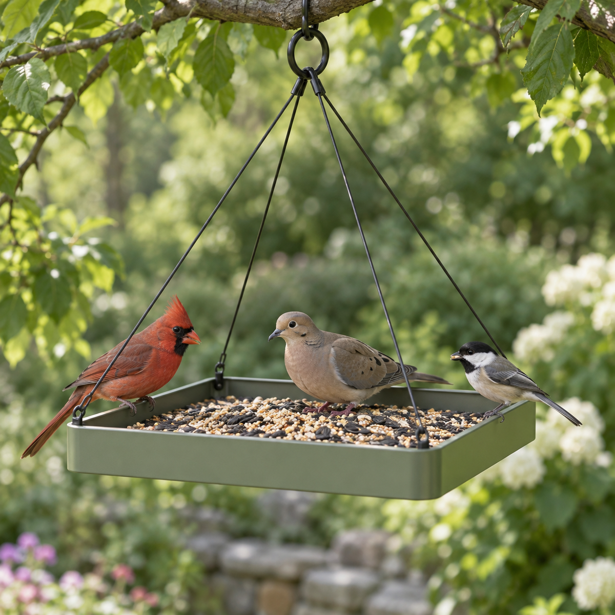 Open Hanging Platform Bird Feeder