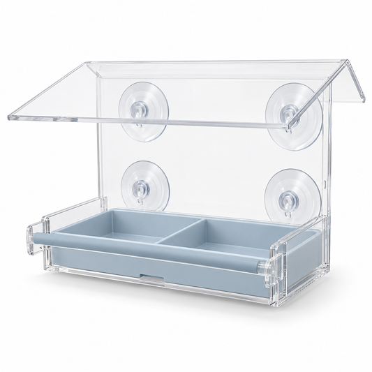 Rain-Shelter Window Bird Feeder