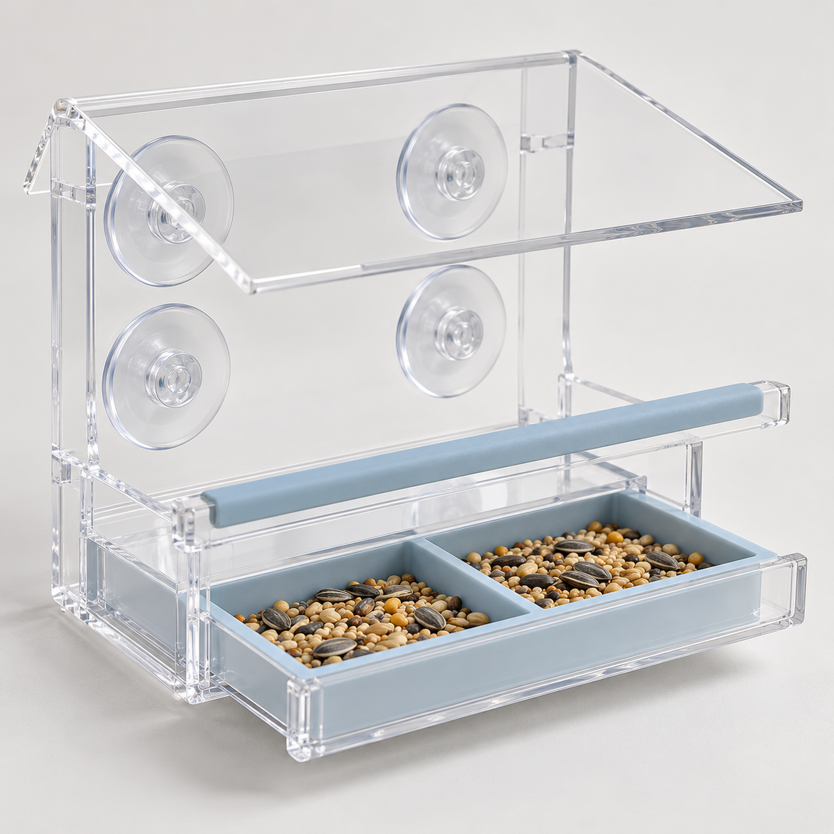Rain-Shelter Window Bird Feeder