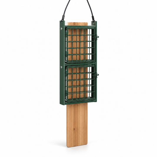 Double Suet Feeder with Woodpecker Tail Rest