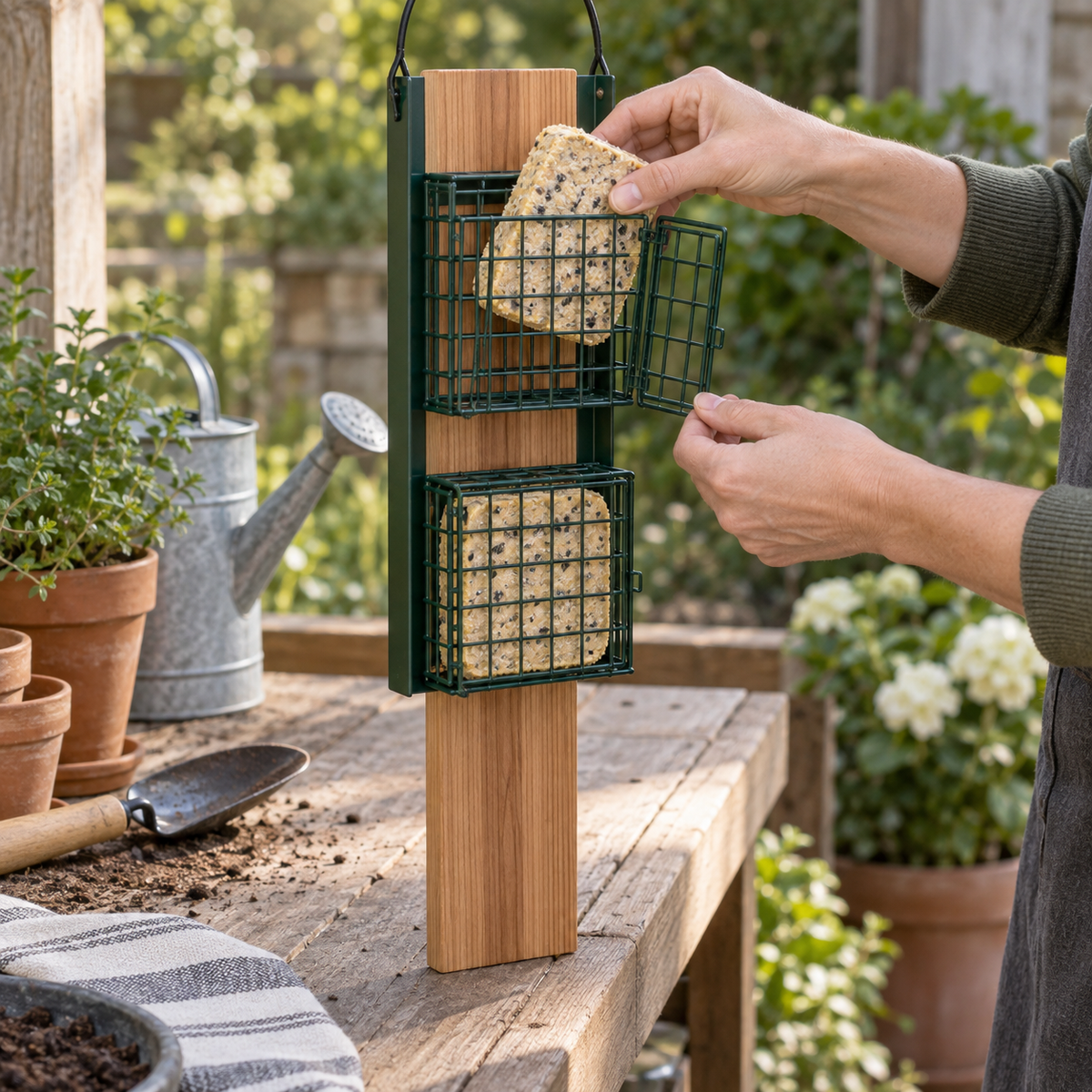 Double Suet Feeder with Woodpecker Tail Rest