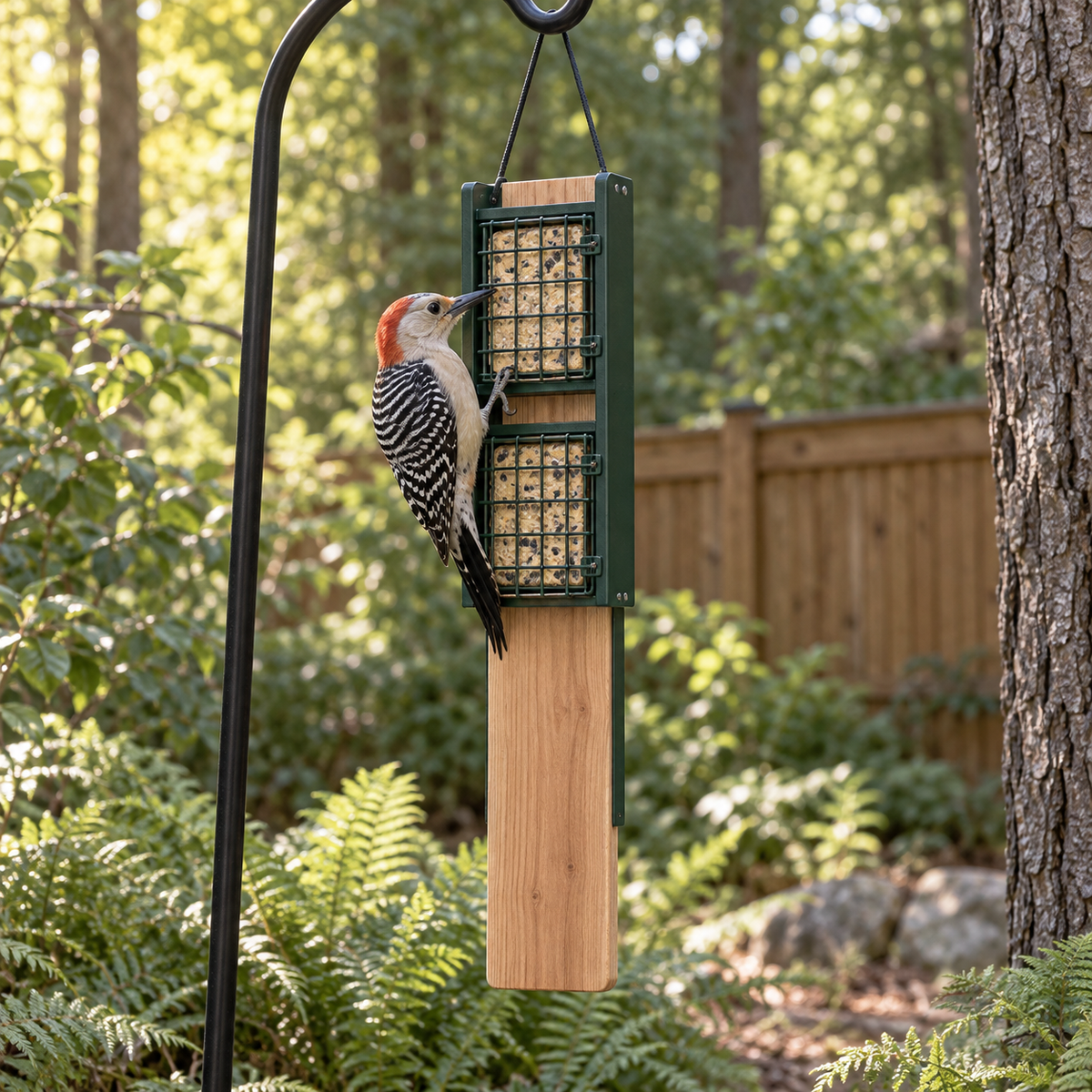 Double Suet Feeder with Woodpecker Tail Rest