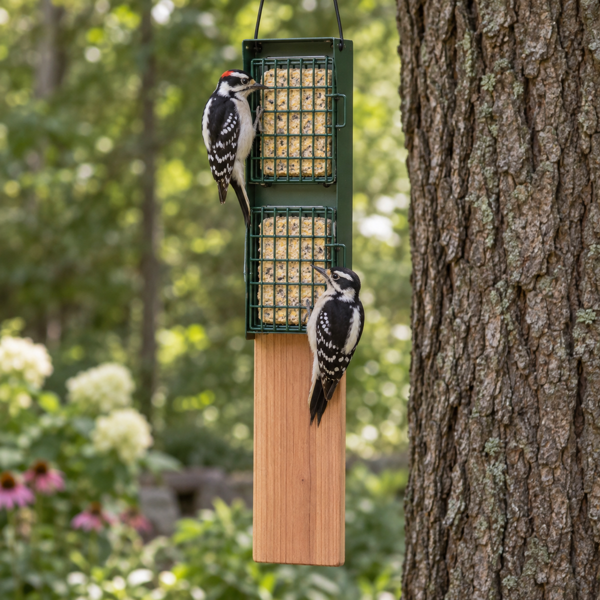 Double Suet Feeder with Woodpecker Tail Rest